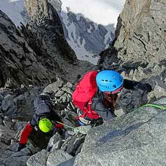 Climb to Aiguilles Marbreés, the Ridge Traverse