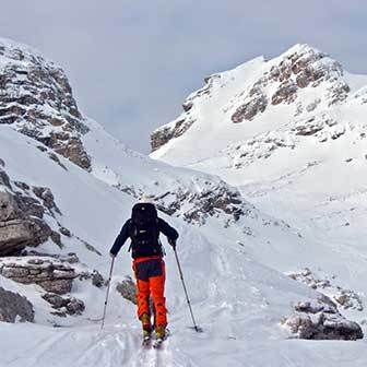 Ski Mountaineering to the North Couloir of Cima Antersas