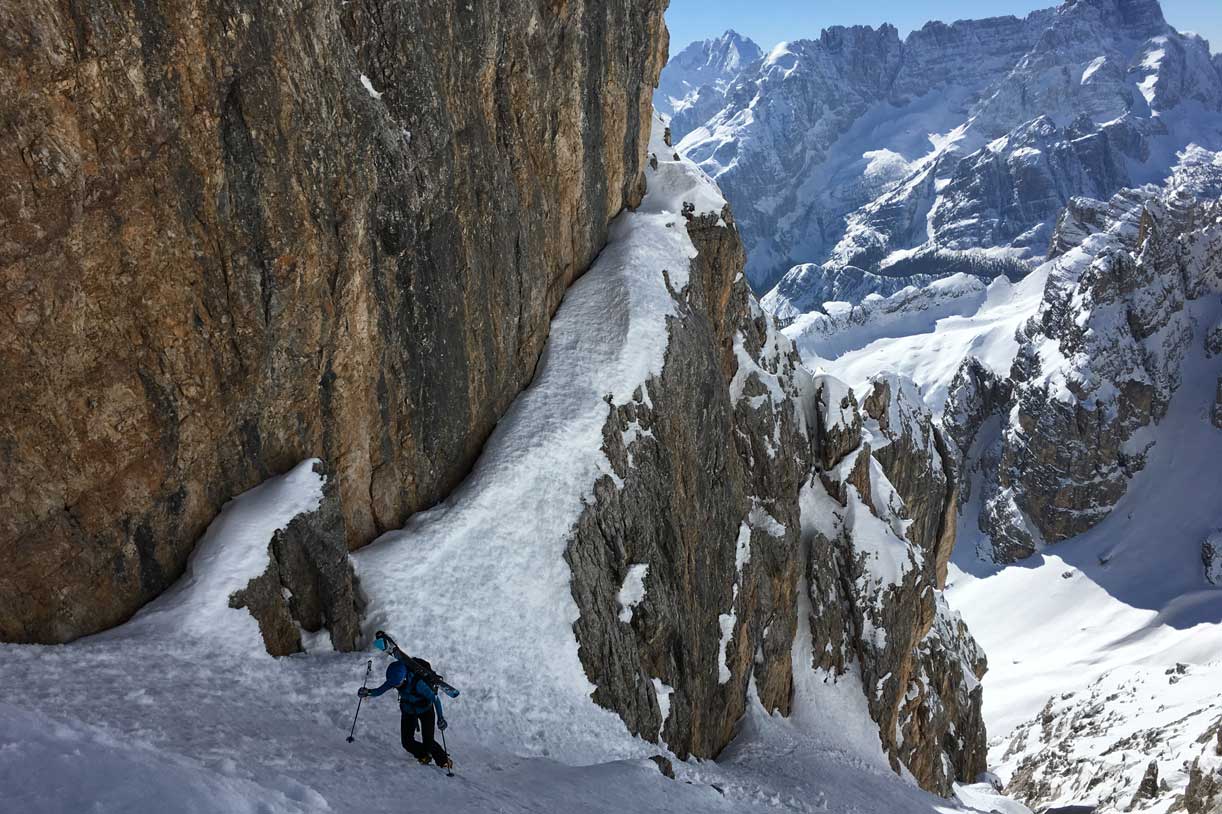 Sci Alpinismo alla Forcella delle Bance al Monte Popena