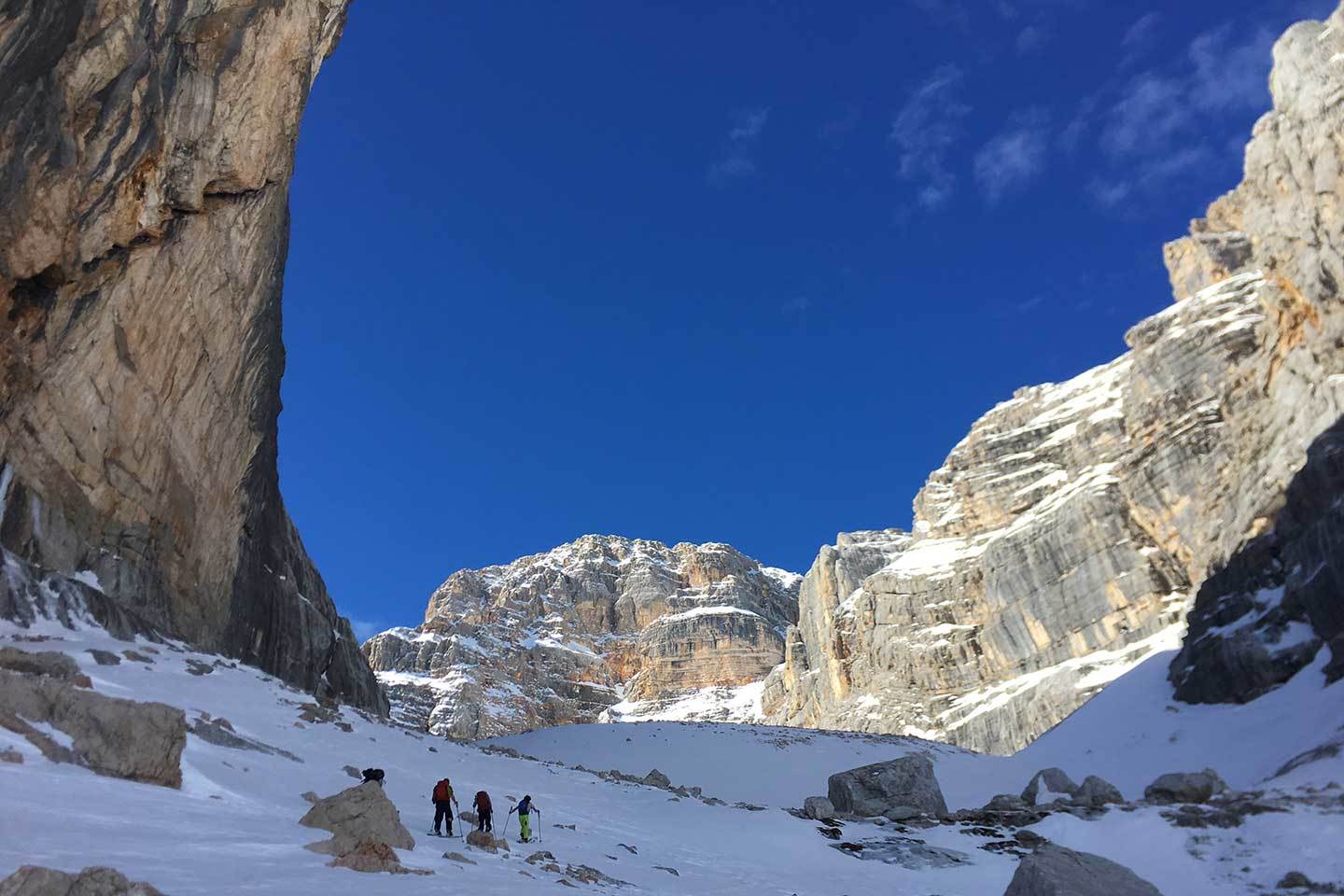 Sci Alpinismo alla Forcella Colfiedo della Croda Rossa d’Ampezzo