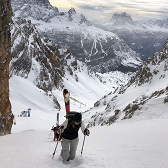 Ski Mountaineering to Creste Bianche at Monte Cristallo