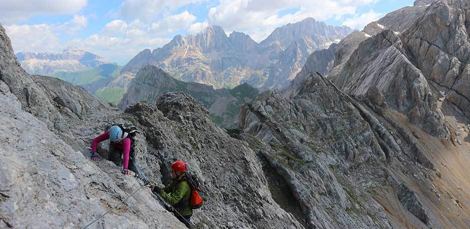 Difficult Via Ferrata in the Dolomites