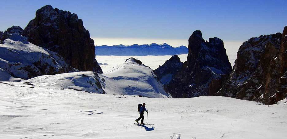 Sci Alpinismo Cima Fradusta nelle Pale di San Martino