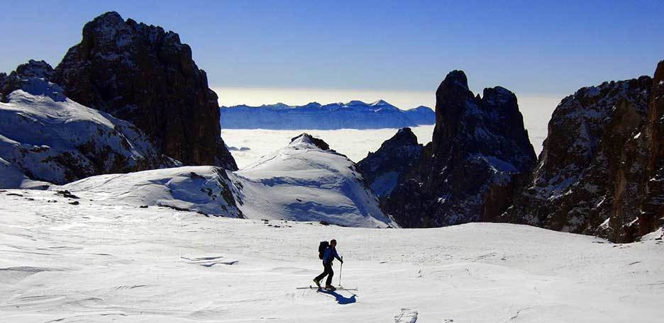 Ski Mountaineering Cima Fradusta in the Pale di San Martino