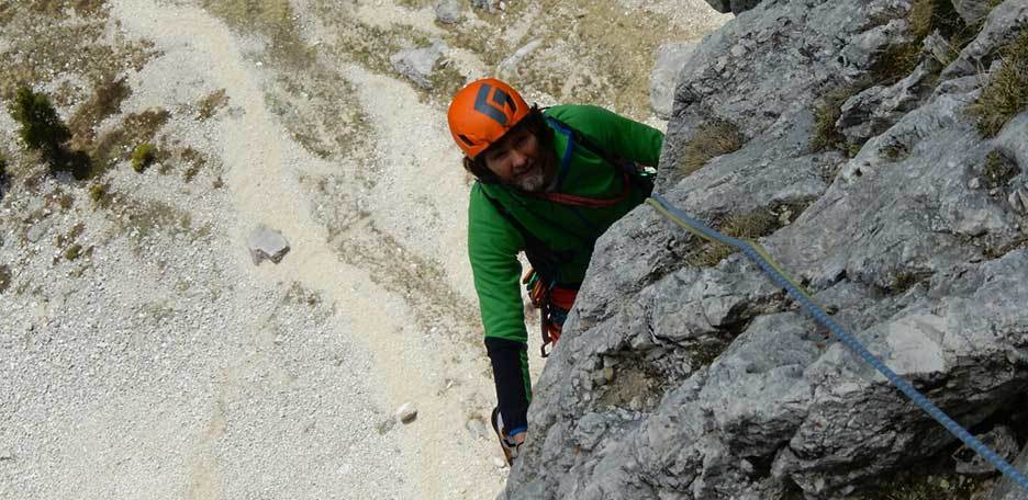 Irma Climbing Route to Piz Ciavazes in the Sella Group