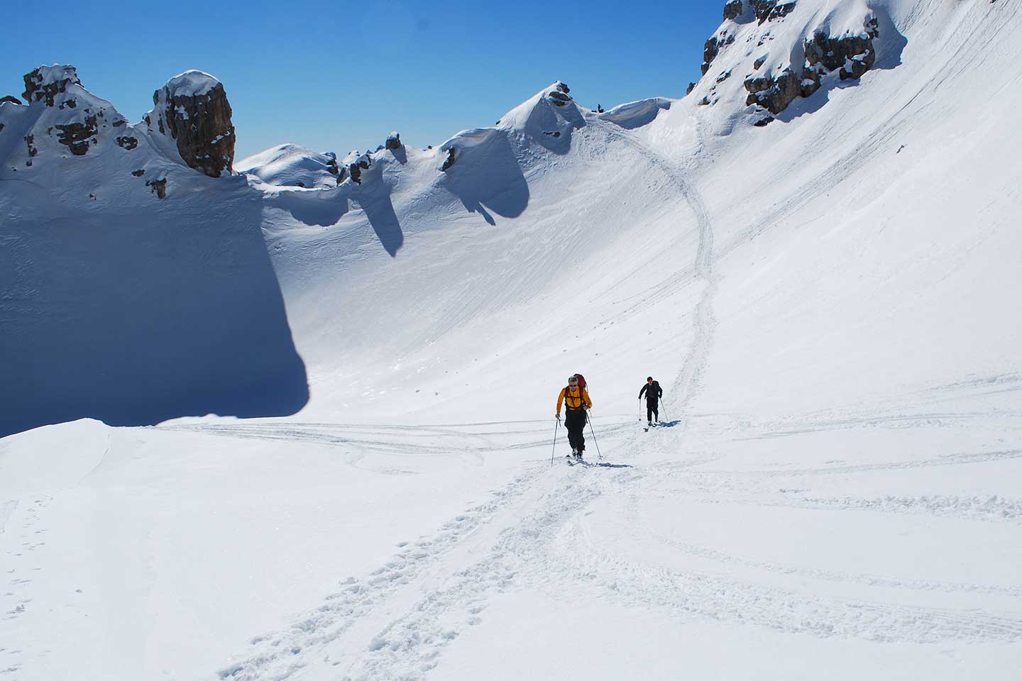 Ski Mountaineering to Forcella dei Quaire in South Fanis