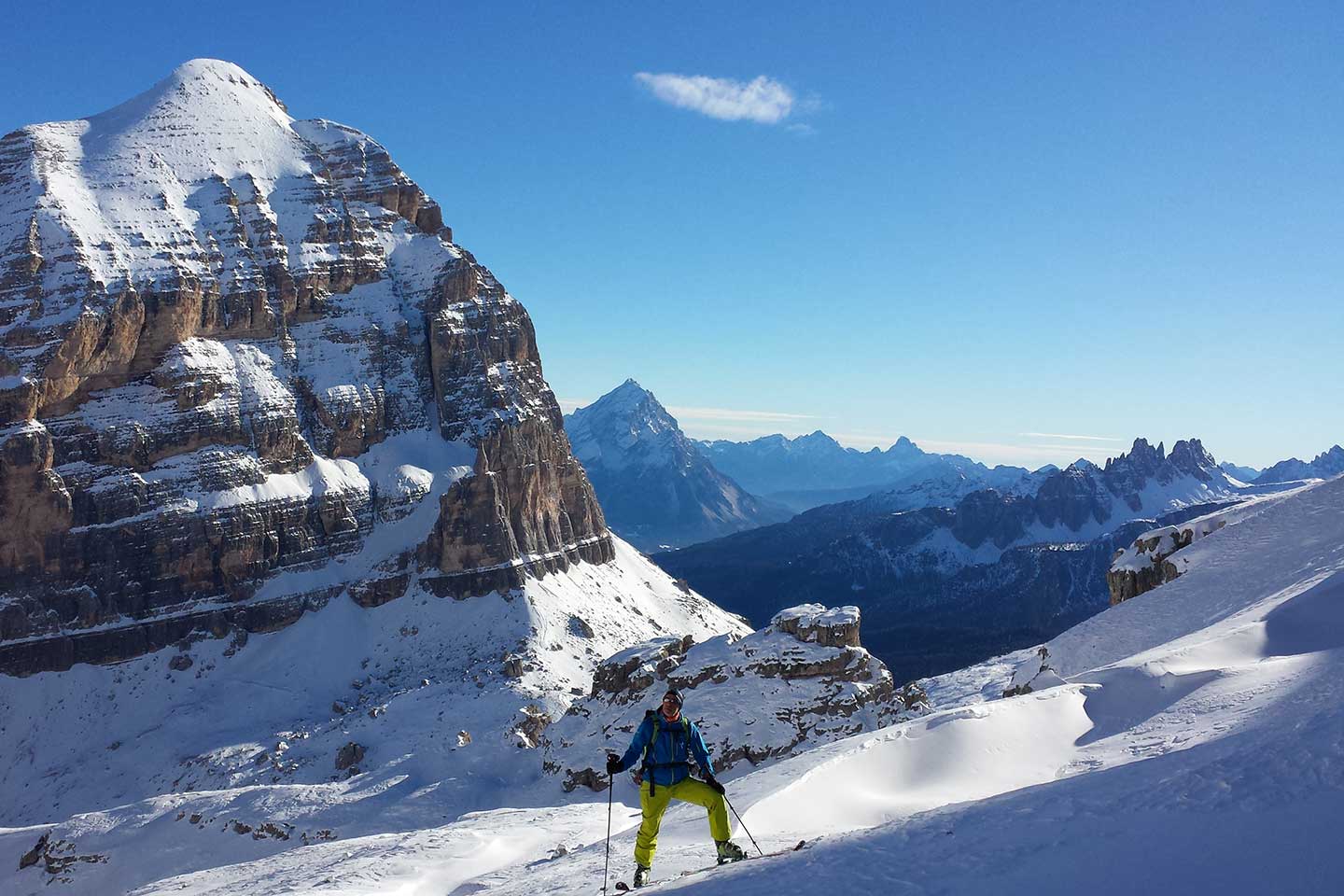 Ski Mountaineering to Forcella dei Quaire in South Fanis