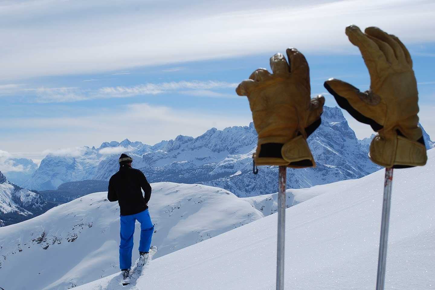 Off-piste Skiing Vallon de Raola to Tofane Group