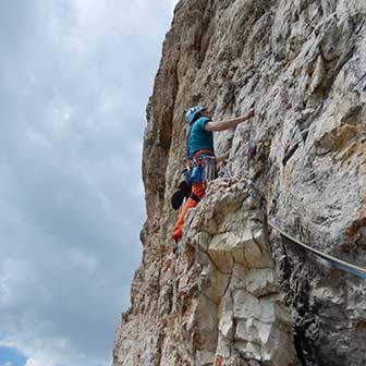 Re Artù Climbing Route on Lastoi de Formin