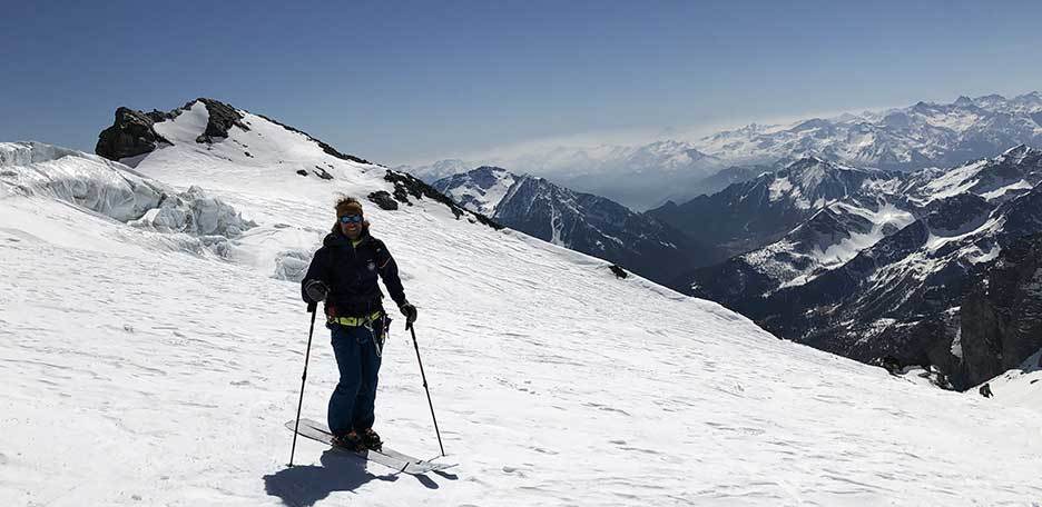Ski Touring to Mount Castore through the Verra Glacier