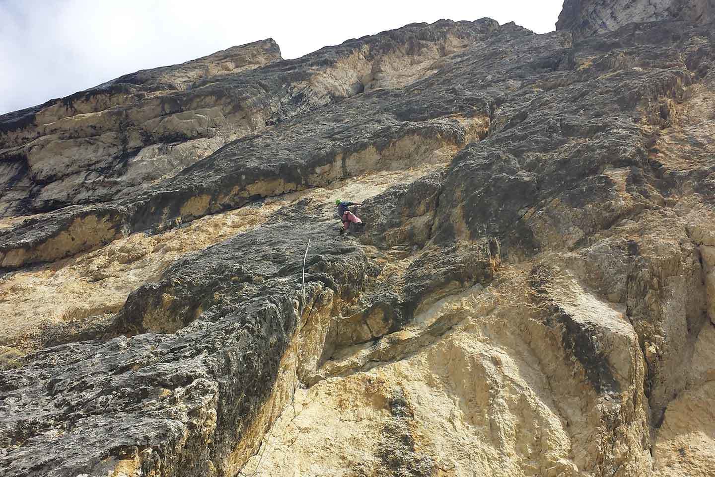 Schubert Climbing Route to Piz Ciavazes in the Sella Group