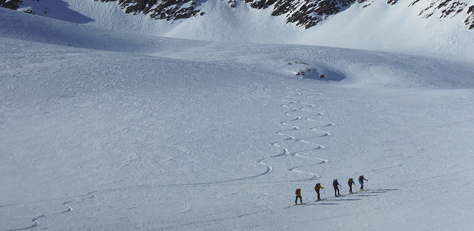 Ski Mountaineering to Cima Tuckett from Franzenshohe