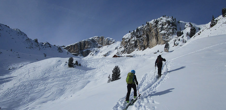 Ski Mountaineering to Punta Vallaccia in Val di Fassa