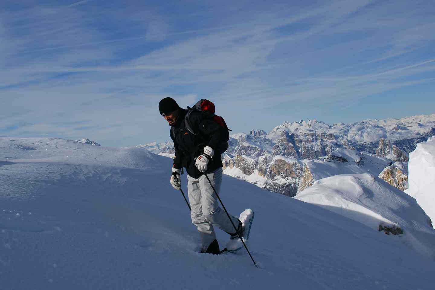 Snowshoeing in Val di Fassa, Guided Snowshoes Hiking Snowshoeing in Val di Fassa, Guided Snowshoes Hiking
