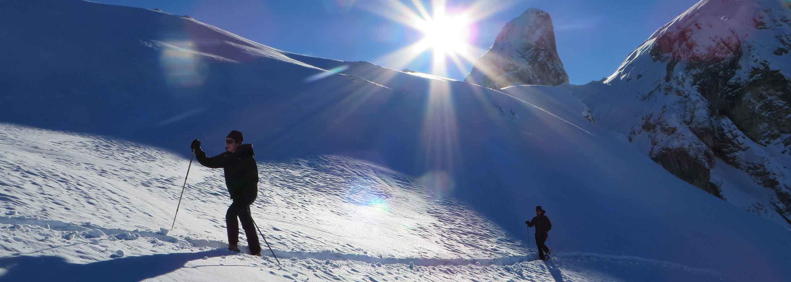 Snowshoeing in Marmolada with a Mountain Guide