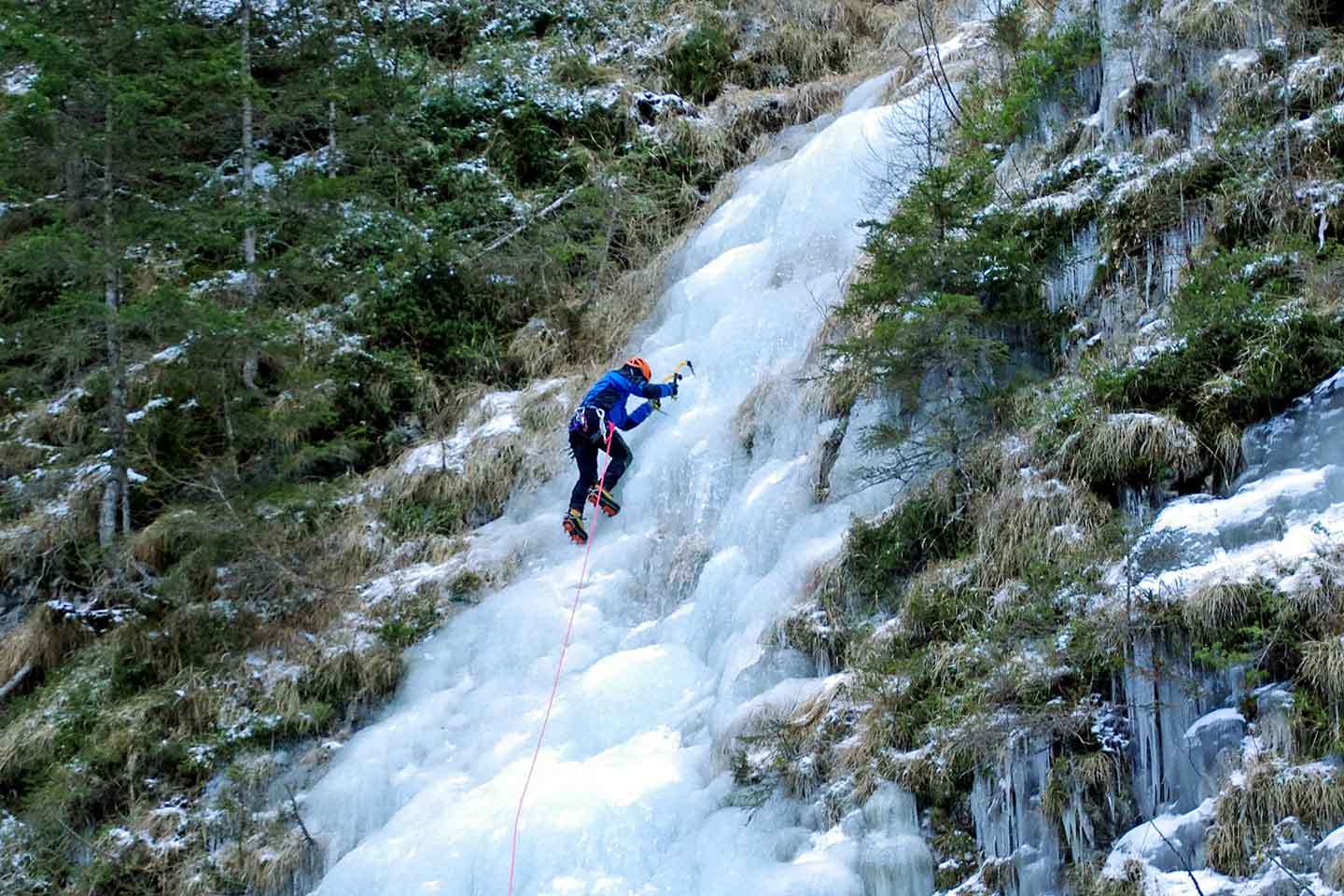 Ice Climbing in Claviere, Icefalls with a Mountain Guide