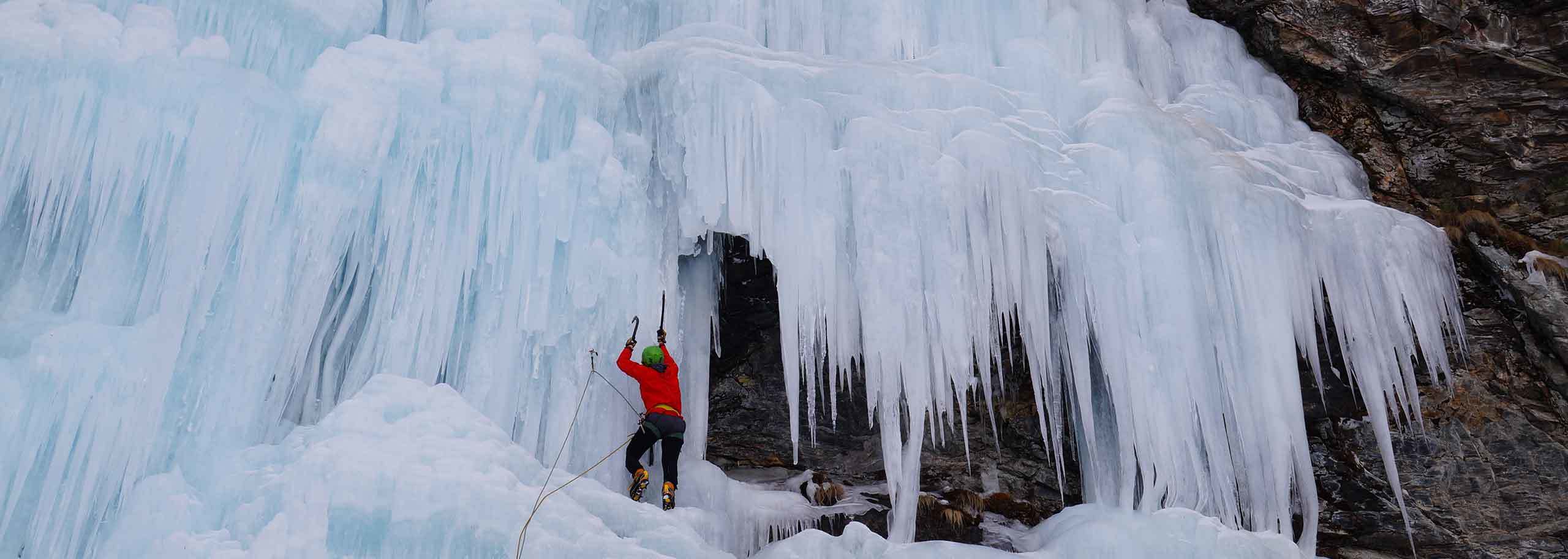 Ice Climbing in Falcade, Waterfall Ice Climbing Adventure