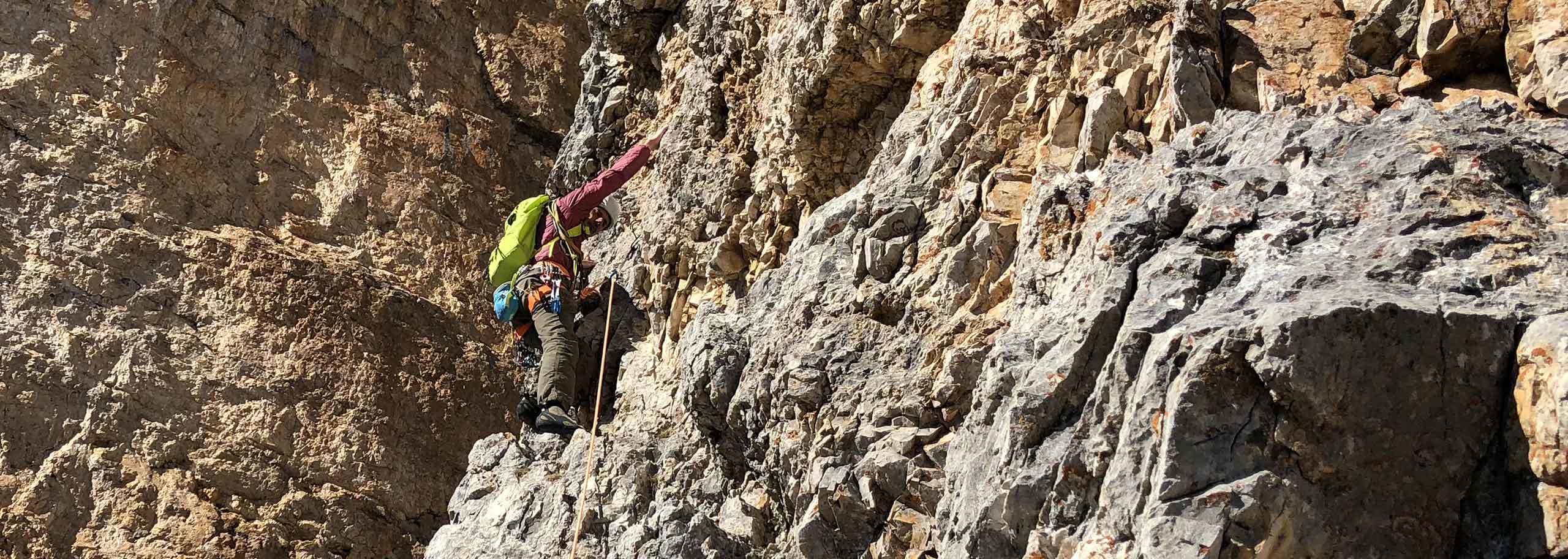 Rock Climbing in Brenta Dolomites with a Mountain Guide
