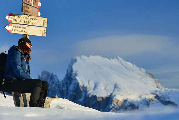 Snowshoeing in Alpe di Siusi