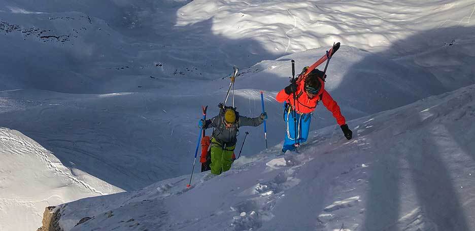 Backcountry Skiing in Val Ferret, Ski Mountaineering to Mont Grapillon