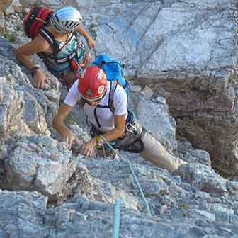 Climbing to Castelletto Inferiore, Gasperi Edge & Normal Route