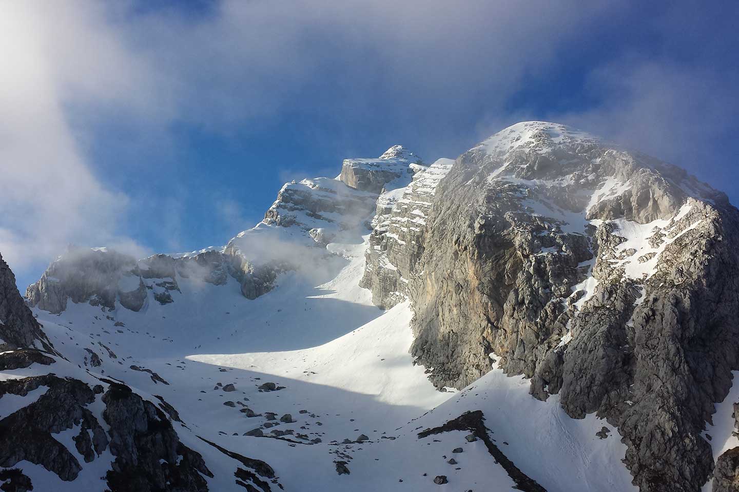 Ski Mountaineering to the Top of Antelao Mountain