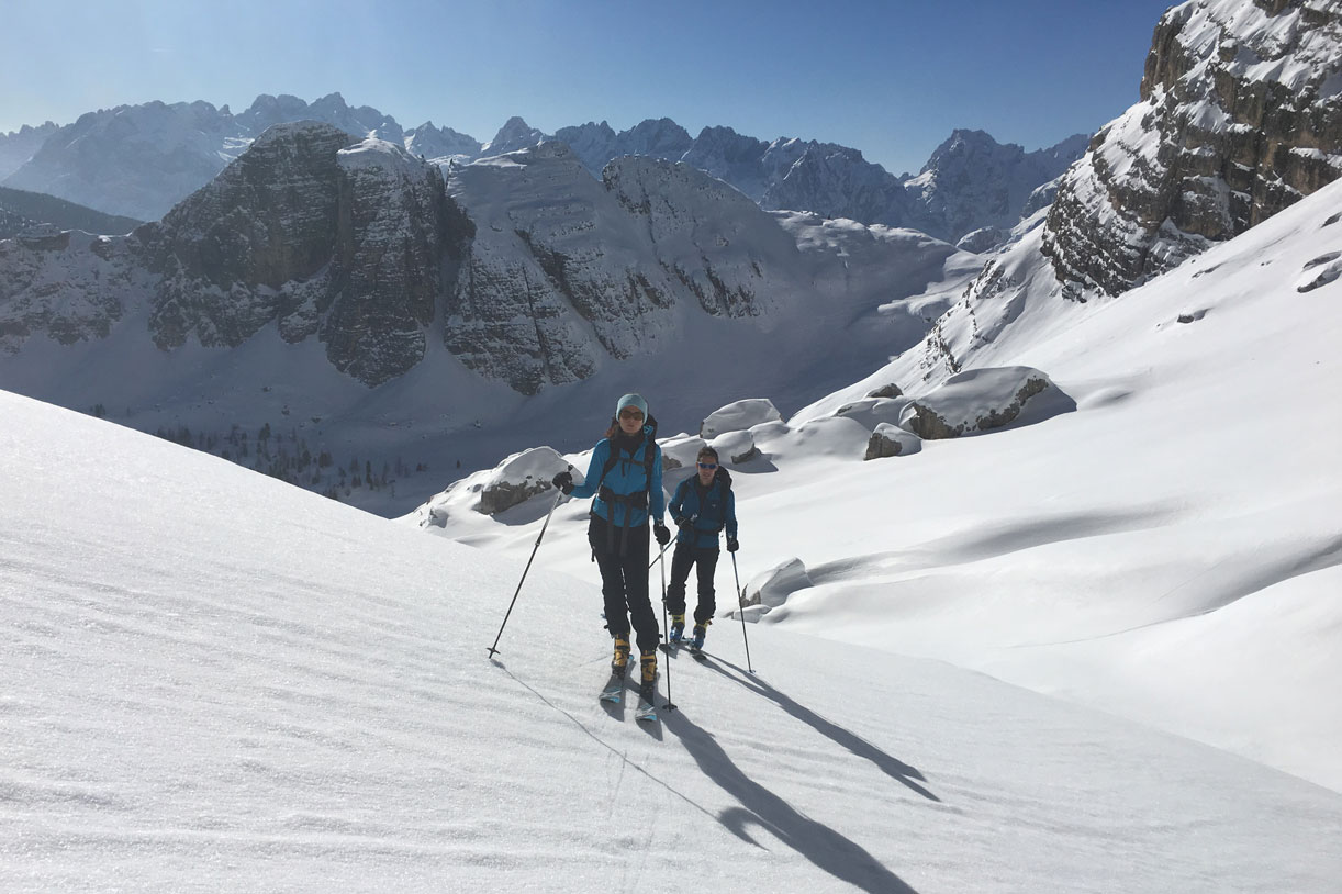 Sci Alpinismo alla Forcella delle Bance al Monte Popena