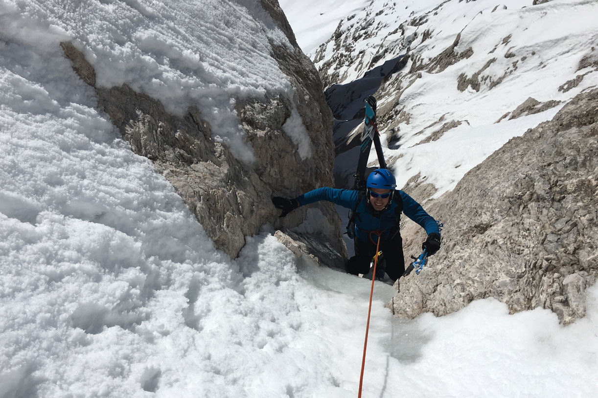 Sci Alpinismo alla Forcella delle Bance al Monte Popena