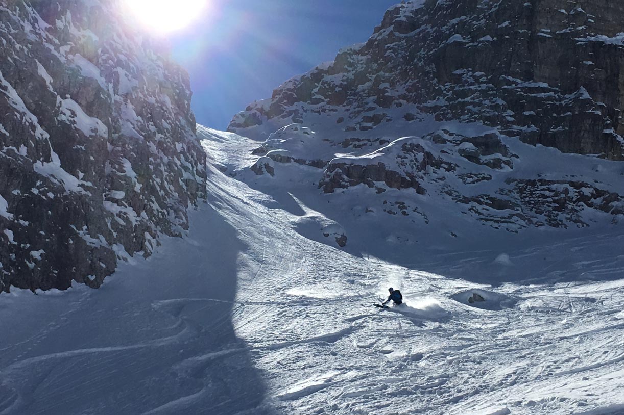 Sci Alpinismo alla Forcella delle Bance al Monte Popena