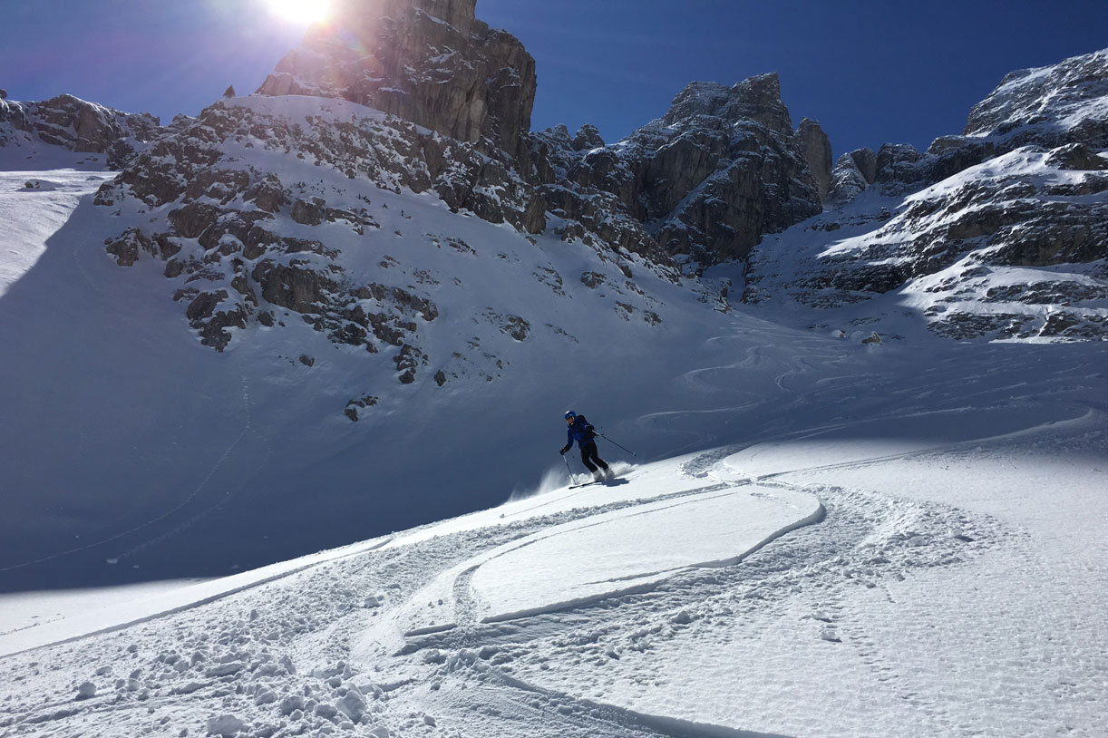 Sci Alpinismo alla Forcella delle Bance al Monte Popena