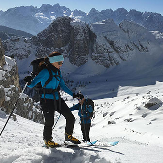 Sci Alpinismo alla Forcella delle Bance al Monte Popena