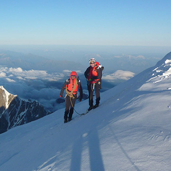 Via Normale Francese al Monte Bianco dal Refuge des Cosmiques