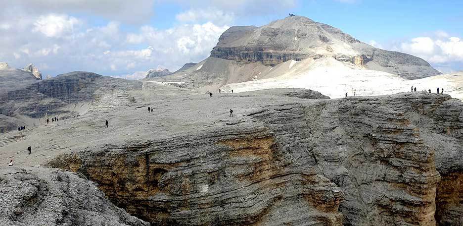 Trekking to Rifugio Boè in the Sella Massif