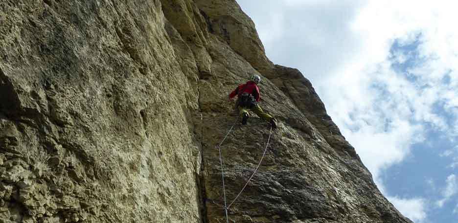 Via Diedro Buhl, Arrampicata al Piz Ciavazes nel Sella