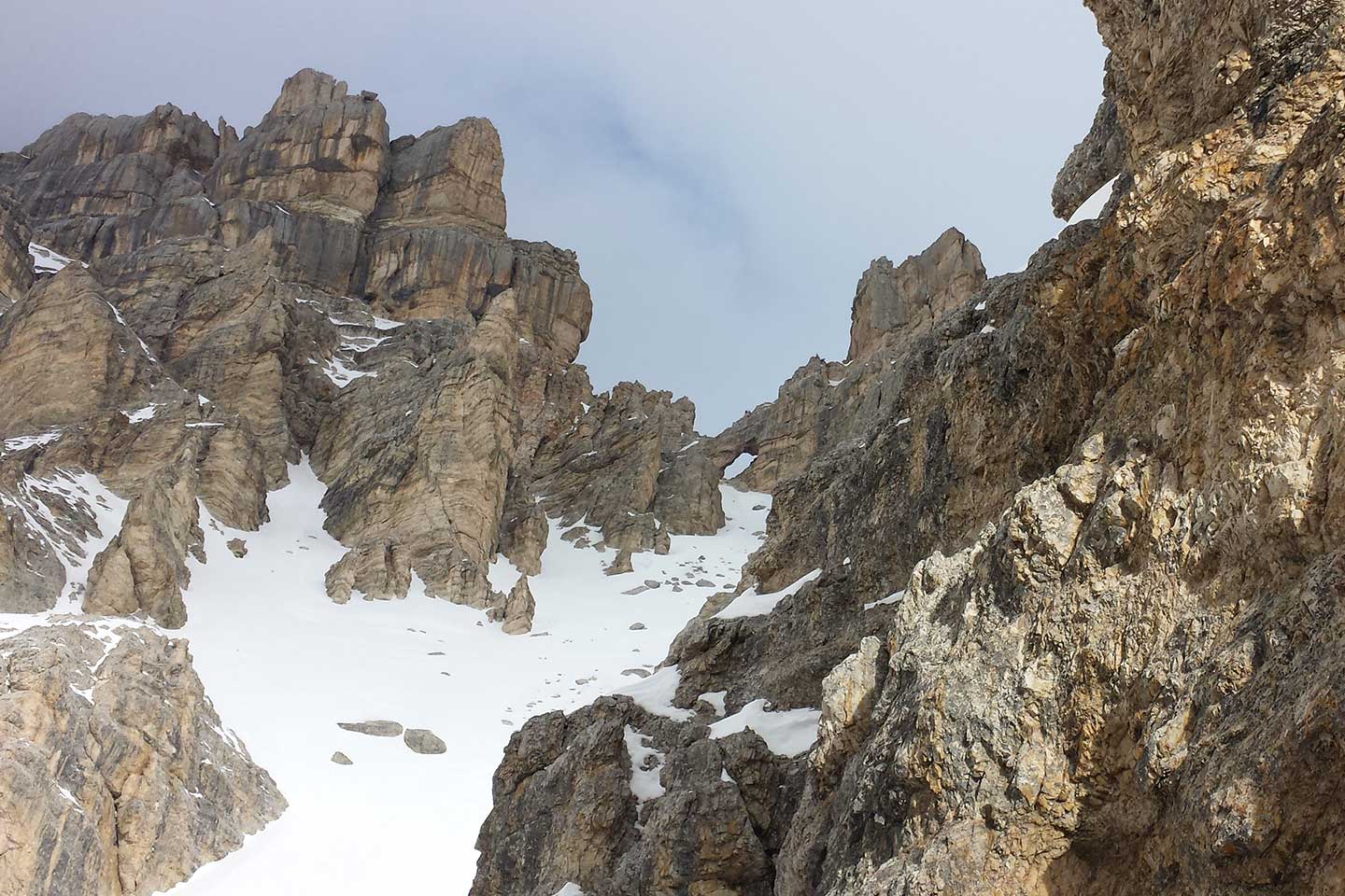 Sci Fuoripista alle Tofane al Canalino del Tridente