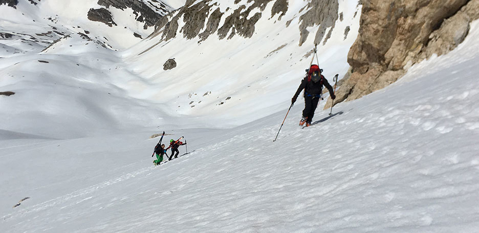 Scialpinismo al Monte Camicia, Vallone di Vradda