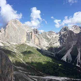 Trekking to Passo Cigolade in the Catinaccio