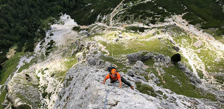 Climbing Route in Falzarego, Via Comici