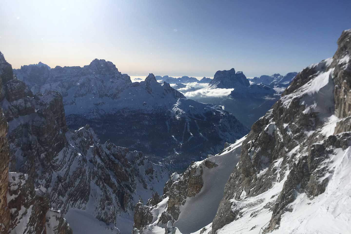 Ski Mountaineering to Costabella Ridge at Mount Cristallo