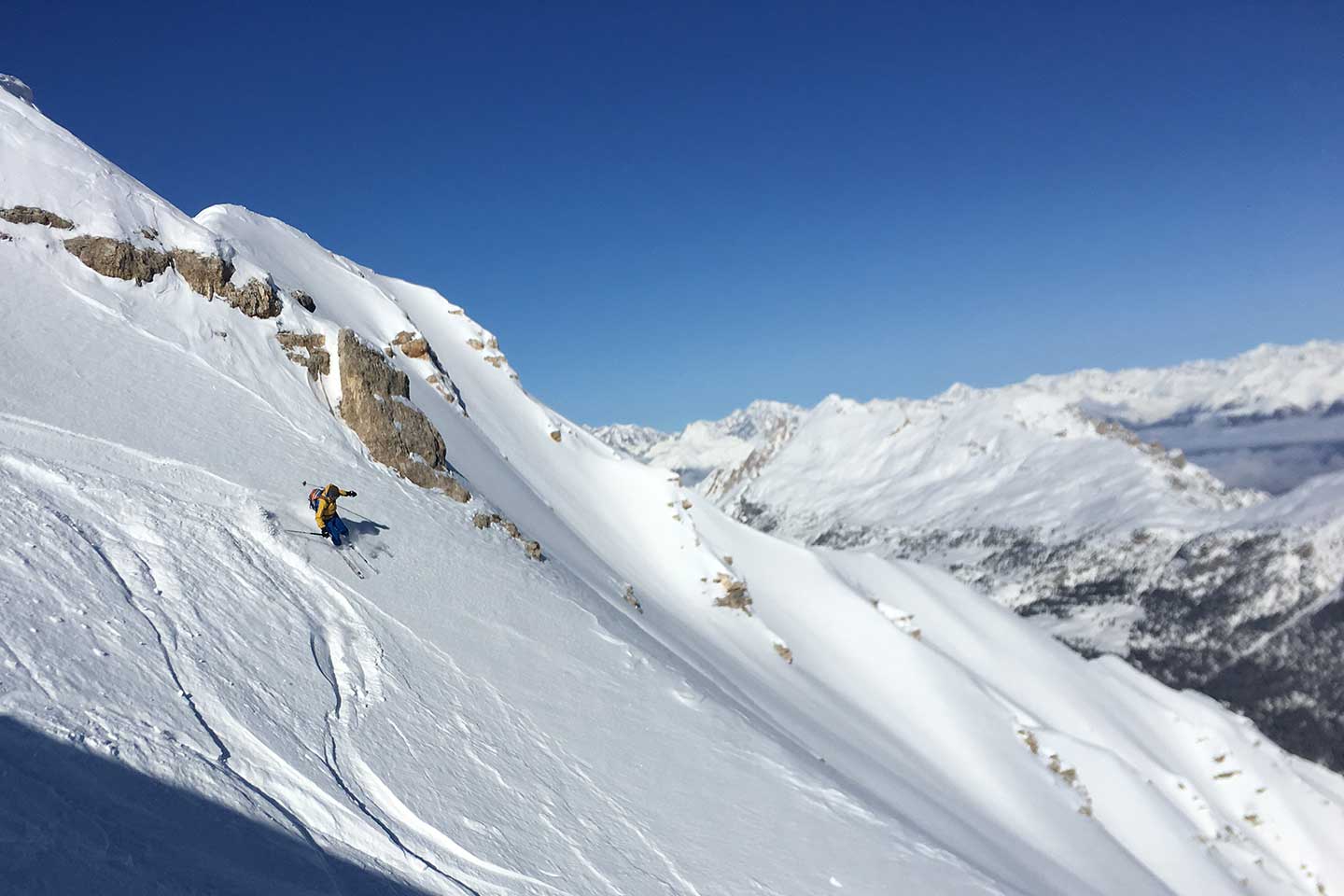 Ski Mountaineering to Costabella Ridge at Mount Cristallo