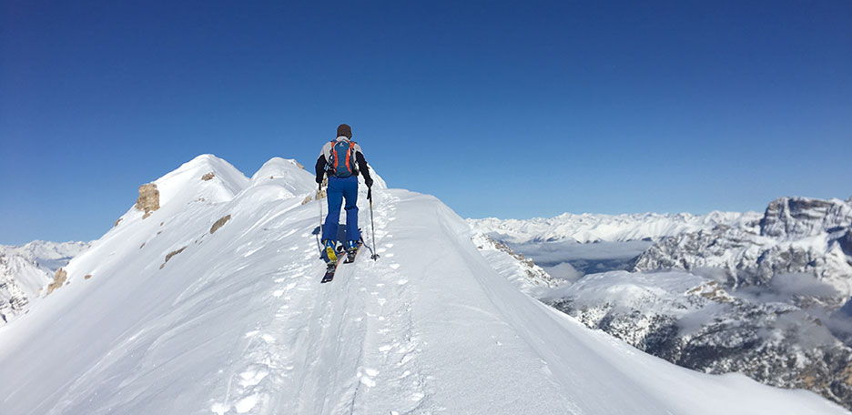 Ski Mountaineering to Costabella Ridge at Mount Cristallo