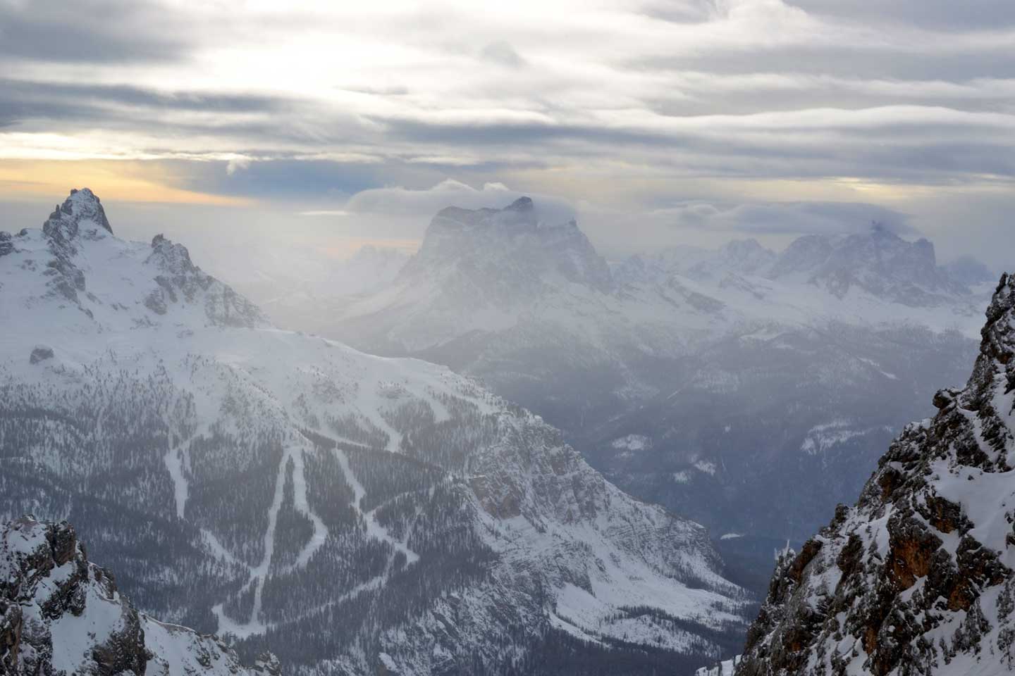 Sci Alpinismo alle Creste Bianche al Monte Cristallo