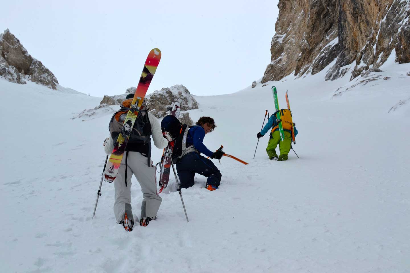 Sci Alpinismo alle Creste Bianche al Monte Cristallo