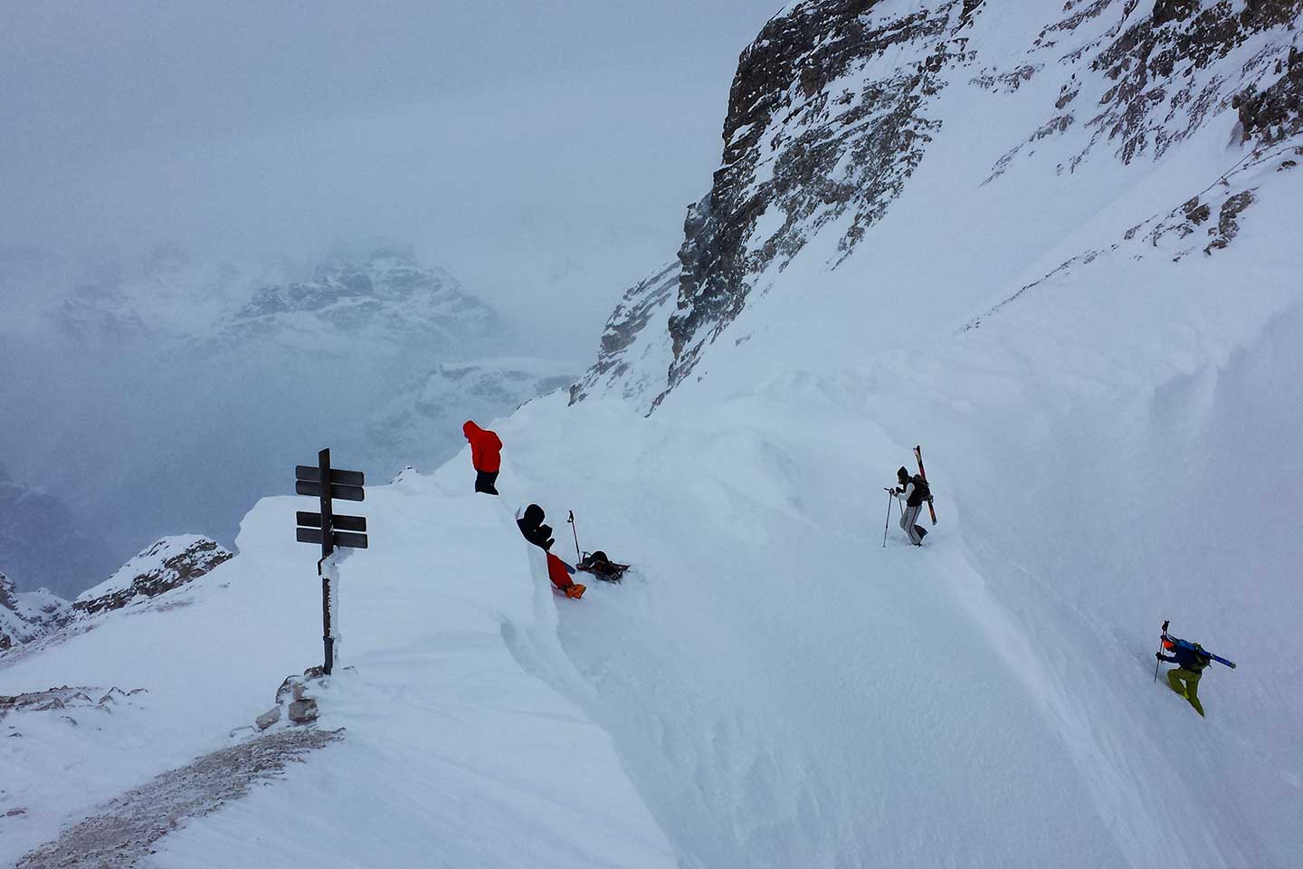 Sci Alpinismo alle Creste Bianche al Monte Cristallo