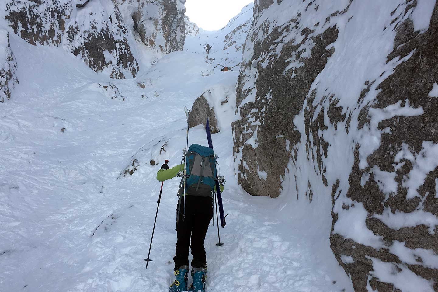 Sci Alpinismo alla Forcella del Cristallino di Misurina