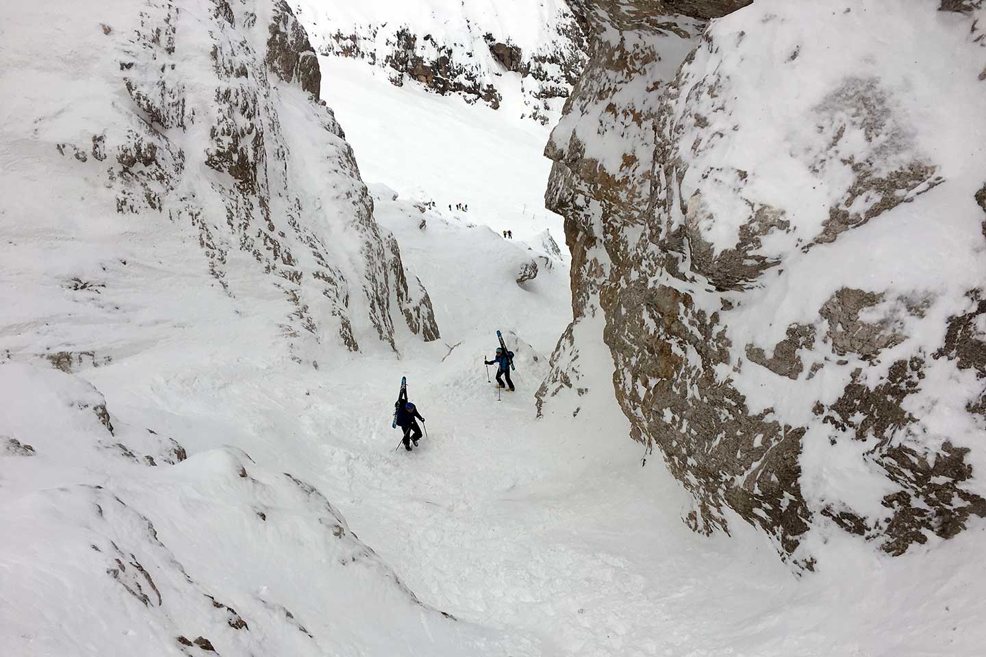 Sci Alpinismo alla Forcella del Cristallino di Misurina