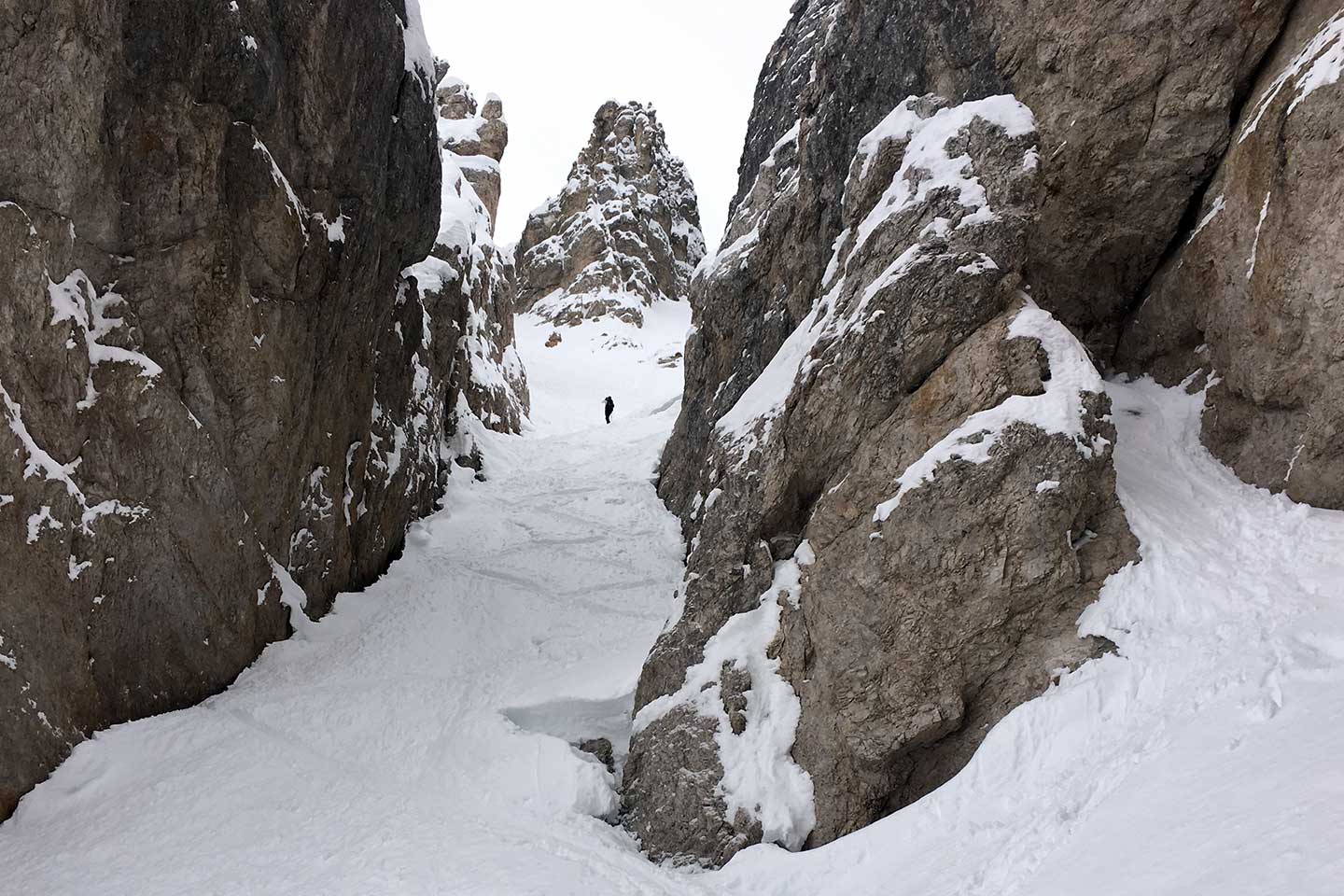 Sci Alpinismo alla Forcella del Cristallino di Misurina