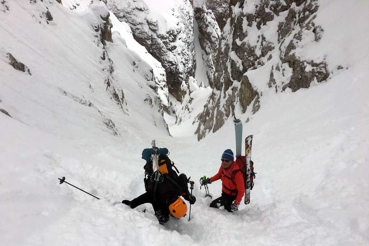 Sci Alpinismo alla Forcella del Cristallino di Misurina