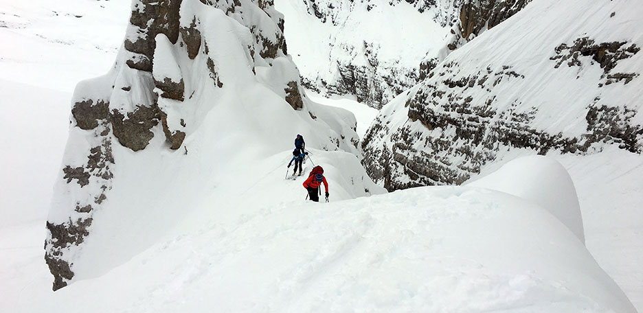 Sci Alpinismo alla Forcella del Cristallino di Misurina