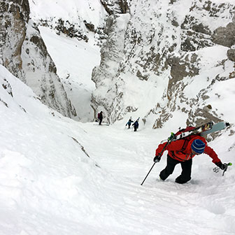 Sci Alpinismo alla Forcella del Cristallino di Misurina